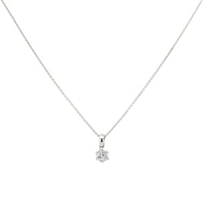 Collier mit Anhänger 750/18 K Weissgold mit Diamant 0.15 ct H/si