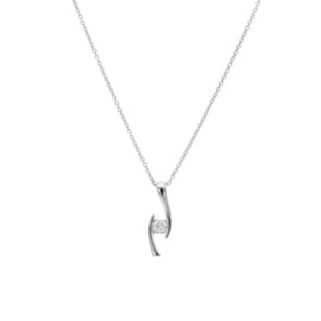 Collier avec pendentif or jaune 750/18 ct avec diamant 0.19 ct H/si