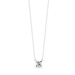 Collier mit Anhänger 750/18 K Weissgold mit Diamant 0.20 ct H/si