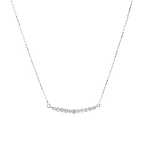 Collier mit Anhänger 750/18 K Weissgold mit Diamant 0.21 ct H/si