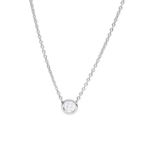 Collier mit Anhänger 750/18 K Weissgold mit Diamant 0.25 ct H/si, Zargenfassung