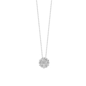 Collier mit Anhänger 750/18 K Weissgold mit Diamant 0.28 ct H/si