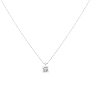 Collier mit Anhänger 750/18 K Weissgold mit Diamant 0.30 ct H/si