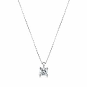 Collier mit Anhänger 750/18 K Weissgold mit Diamant 0.30 ct H/si