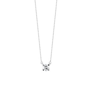 Collier mit Anhänger 750/18 K Weissgold mit Diamant 0.31 ct H/si