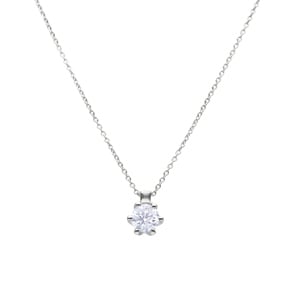 Collier mit Anhänger 750/18 K Weissgold mit GIA-Diamant 1.00 ct H/si, 6-Griff