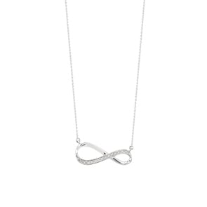 Collier mit Anhänger 750/18 K Weissgold mit Diamanten 0.03 ct H/si