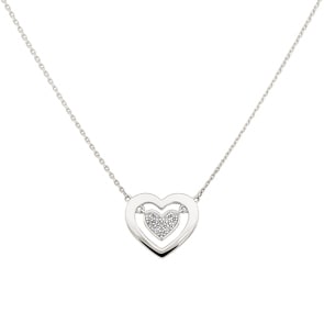 Collier mit Anhänger 750/18 K Weissgold mit Diamanten 0.05 ct H/p1