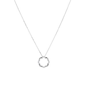 Collier mit Anhänger 750/18 K Weissgold mit Diamanten 0.08 ct H/si
