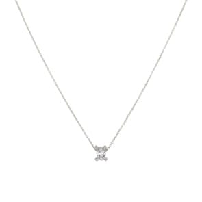 Collier mit Anhänger 750/18 K Weissgold mit Diamanten 0.16 ct H/si