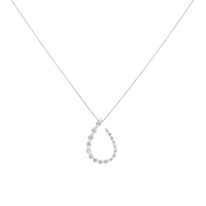 Collier mit Anhänger 750/18 K Weissgold mit Diamanten 0.18 ct H/si