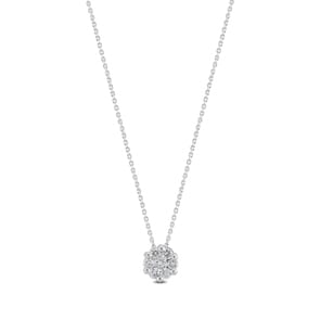 Collier mit Anhänger 750/18 K Weissgold mit Diamanten 0.18 ct H/si