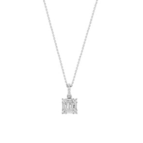 Collier mit Anhänger 750/18 K Weissgold  mit Diamanten 0.21 ct H/si