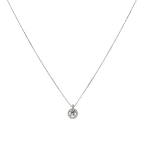 Collier mit Anhänger 750/18 K Weissgold mit Diamanten 0.22 ct H/si
