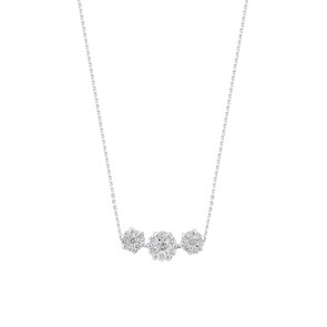Collier mit Anhänger 750/18 K Weissgold mit Diamanten 0.38 ct H/si