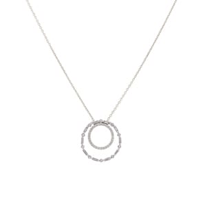 Collier mit Anhänger 750/18 K Weissgold mit Diamanten 0.41 ct H/si