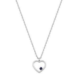 Collier or jaune 750/18 ct avec saphir, Cœur