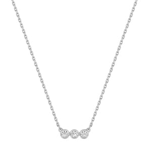 Collier or gris 750/18 ct avec zircones