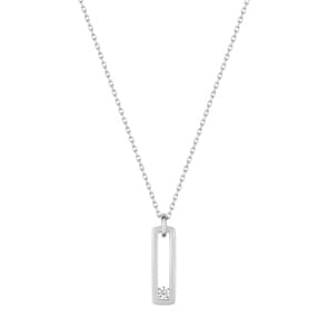 Collier or gris 750/18 ct avec zircones