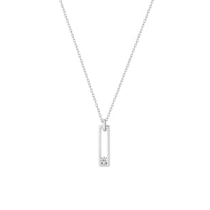 Collier mit Anhänger 750/18 K Weissgold mit Zirkonia