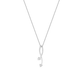 Collier mit Anhänger 750/18 K Weissgold mit Zirkonia