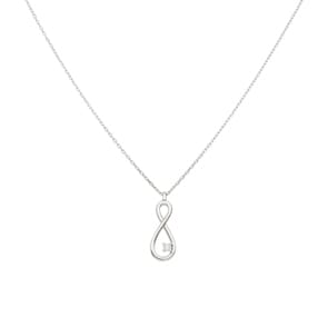 Collier or gris 750/18 ct avec zircones, Infinity