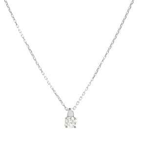 Collier or gris 750/18 ct avec zircone solitaire Ø 3.5mm