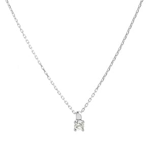 Collier mit Anhänger 750/18 K Weissgold mit Zirkonia Ø 3mm