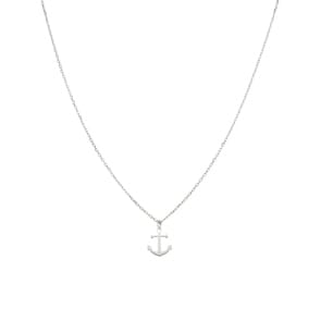 Necklace with Pendant 925 Silver rhodium-plated 42cm, Anchor