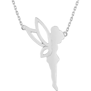 Collier mit Anhänger 925 Silber rhodiniert 42cm, Fee