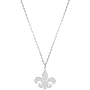 Collier mit Anhänger 925 Silber rhodiniert 42cm, heraldische Lilie