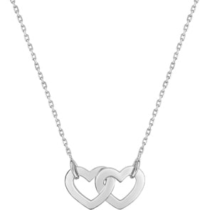 Collier mit Anhänger 925 Silber rhodiniert 42cm, Herzen
