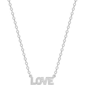 Collier mit Anhänger 925 Silber rhodiniert 42cm, Love