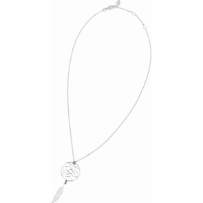 Collier mit Anhänger 925 Silber rhodiniert 42cm, Traumfänger