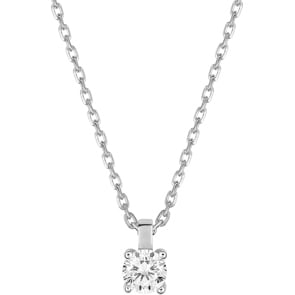 Collier mit Anhänger 925 Silber rhodiniert mit Zirkonia 4-Griff Ø 4.5mm