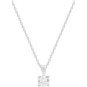 Collier mit Anhänger 925 Silber rhodiniert mit Zirkonia 4-Griff Ø 7.5mm