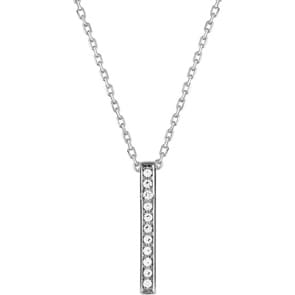 Collier mit Anhänger 925 Silber rhodiniert mit Zirkonia 43cm