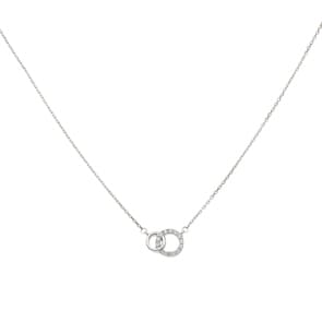 Collier mit Anhänger 925 Silber rhodiniert mit Zirkonia 43cm