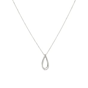 Collier mit Anhänger 925 Silber rhodiniert mit Zirkonia 43cm