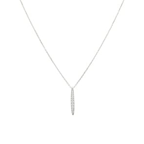 Collier mit Anhänger 925 Silber rhodiniert mit Zirkonia 43cm