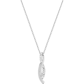 Collier mit Anhänger 925 Silber rhodiniert mit Zirkonia 43cm