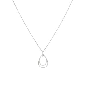 Collier mit Anhänger 925 Silber rhodiniert mit Zirkonia 43cm