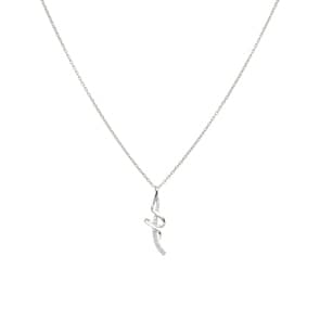 Collier mit Anhänger 925 Silber rhodiniert mit Zirkonia 43cm
