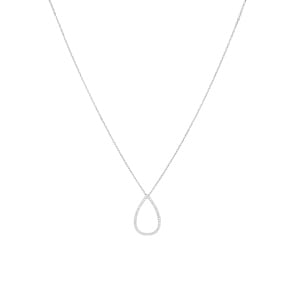 Necklace with Pendant 925 Silver rhodium-plated with Cubic Zirconia 43cm