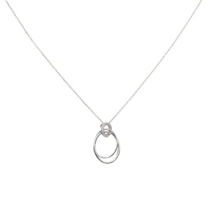 Collier mit Anhänger 925 Silber rhodiniert mit Zirkonia 43cm