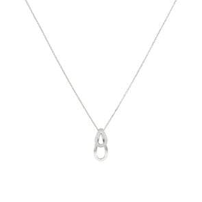 Collier mit Anhänger 925 Silber rhodiniert mit Zirkonia 43cm