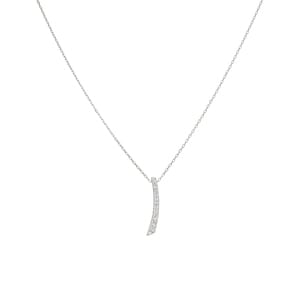Collier mit Anhänger 925 Silber rhodiniert mit Zirkonia 43cm