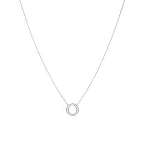 Collier mit Anhänger 925 Silber rhodiniert mit Zirkonia 43cm