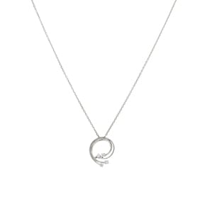 Collier mit Anhänger 925 Silber rhodiniert mit Zirkonia 43cm