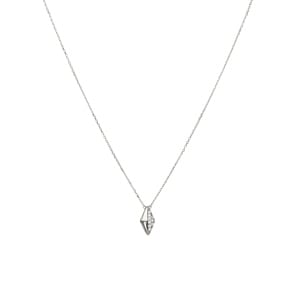 Collier mit Anhänger 925 Silber rhodiniert mit Zirkonia 43cm